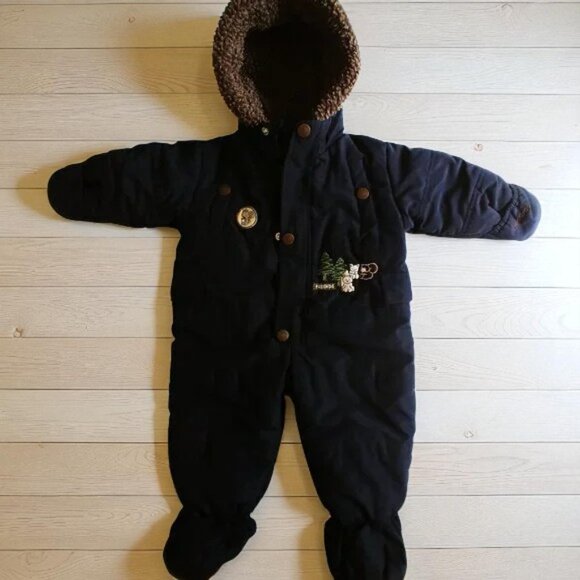 London Fog Baby Boys Front-Snap Zipper Bunting Snowsuit 9 Months - Picture 2 of 11